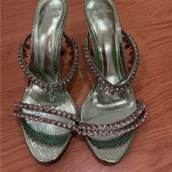 Alexandre Birman Green Crystal Embellished Heels - Picture 4 of 9